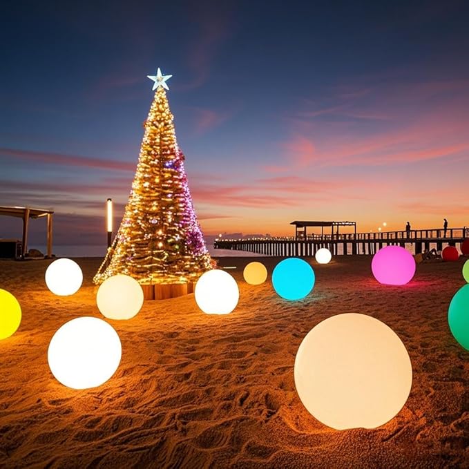 Globe Floor Lamp, 14-inch LED Ball Light with Remote,16 RGB Color Dimmable Rechargeable Nursery Globe Lamp, Waterproof Glowing Orb Light for Indoor Outdoor Lighting Decors