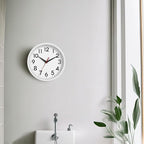 Wall Clock Modern Battery Operated 10 Inch Simpel Silent Non Ticking Analog Decorative for Kitchen Bathroom Bedroom Office Living Room School Classroom(White)