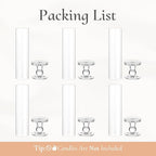 Hurricane Glass Taper Candle Holder: 6Pcs Tall Hurricane Candle Holder for Home Clear Tapered Candlestick Holders with Open Ended Sleeve Glass Candle Stick Holder for Table Centerpieces