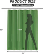 AmazerBath 72x78 Long Shower Curtain Liner, Clear Green Plastic Shower Curtain Liner, Waterproof PEVA Shower Liner, Cute Lightweight Shower Curtains for Bathroom with 3 Magnets & Rustproof Grommets