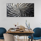 LASMOND Abstract Black and White Wall Art for Living Room Modern Canvas Print Painting Lines Flower Floral Large Artwork Bedroom Home Office Wall Décor (40x20 Inches)