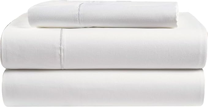 Tencel Sheets 3 Piece for Twin Size Bed - 100% Eucalyptus Lyocell Twin Sheets Set - Soft, Cooling & Breathable for Hot Sleepers - 16” Deep Pockets Hotel Quality Bedding Set - White