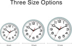 Wall Clock Silent Non-Ticking Modern Clock Battery Operated 12 Inch Small Classic Analog Decorative for Kitchen, Bathroom, Office, Bedroom, Home(Blue Gray)
