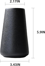 Modern Black 5.9'' Ceramic Vase Set of 6 for Living Room Bedroom Minimalist Flower Vases for Home Decor Office Centerpieces Fireplace Nordic Style Gift for Fake Plant 6 Pack Decoration