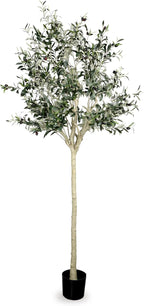 Artificial Olive Tree 7.5 ft Natural Olive Branches and Realistic Leaves for Modern Home Office Living Room Floor Decor 90 Inch