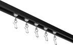 Curtain Track - Ceiling Mounted Curtain Rail for Curtains, Drapes, and Room Dividers - USA Made - Large (20 Feet), Jet Black