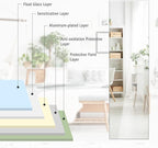 GOFLAME Frameless Wall Mirror, Full Length Rectangle Mirror with Beveled Edge, Wall Mounted Dressing Mirror for Living Room, Bedroom, Vanity Room, Silver