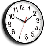 16 Inch Wall Clock Modern Battery Operated Silent Non Ticking Large Analog Clock for Living Room Office Home Bedroom Kitchen Bathroom(Black)
