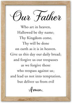 FZMHASLWW Our Father Prayer Wall Decor 16" x 11" Bible Verse Scripture Inspirational Quotes Sign Christian Wood Framed Wall Hanging Art (Wood)