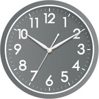 AKCISOT Wall Clock Bathroom 10 Inch Analog Small Wall Clocks Battery Operated - Silent Non Ticking Modern Simple Style Clock Decorative for Kitchen,Bedroom,Home Office,Living Room,School(Gray)