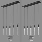 Kitchen Island Lighting Modern Light Fixture Black Pendant Light Dimmable LED Black Finish Mini Crystal Pendant Lights for Dining Room Living Room（5-Light）
