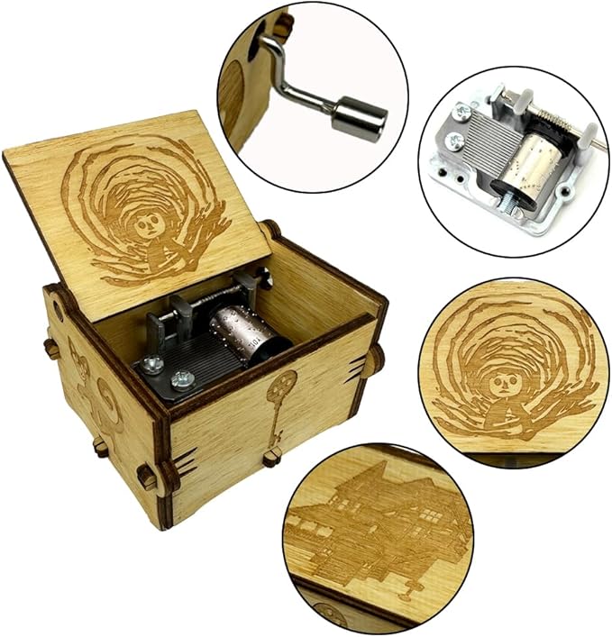 Youtang Music Box Engraved Wooden Gifts Mini Musical Box Play Dreaming for Birthday/Anniversary/Valentine's Day/Christmas (Hand Crank, Brown)