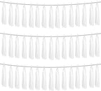 3P White Foil Fringe Metallic Tassel Streamers Banner Tassel Garland for Parade Floats, Graduation, Wedding, Birthday, Halloween, Christmas, Bridal/Baby Shower Party Decorations