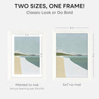 Homeforia White Picture Frames 5x7, High End Oak 5x7 Wooden Frame with Mat 4x6 Art, 5 x 7 White Wood Frames Matted to 4 x 6 inch Photo, 7by5 Wall or Tabletop Frame, Tempered Glass, Wall Kit, Set of 1