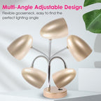 ENERGETIC SMARTER LIGHTING LED Desk Lamp, Flexible Gooseneck with Table lamp, 3.5W 240LM 4000K Cool White Study Lamps for Bedroom and Office, Eye Protection, ETL Listed,Gold