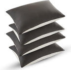 Bed Pillows for Sleeping - Pillows Queen Size Set of 4 Cooling Luxury Hotel Quality Pillow with Premium Plush Soft Down Alternative Fill for Side Back or Stomach Sleepers - Grey, 4 Pack