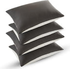 Bed Pillows for Sleeping - Pillows Standard Size Set of 4 Cooling Luxury Hotel Quality Pillow with Premium Plush Soft Down Alternative Fill for Side Back or Stomach Sleepers - Grey, 4 Pack