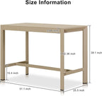 PURPLE LEAF 39.1'' Rectangle Outdoor Patio Counter Height Dining Table, Durable Aluminum Bar Height Pub Table for Counter Bar Stool, Water-Proof Tall Dining Table with Sturdy Legs, Champagne