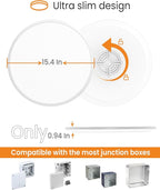 slochi 15.4 Inch Flush Mount Ceiling Light, 36W 3200lm Ultra Thin LED Ceiling Light, 3000K/4000K/6500K 3 Color Temperature Low Profile Ceiling Light Fixtures for Bedroom, Kitchen, Living Room, Closet