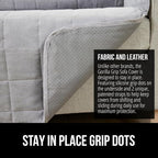 GORILLA GRIP Patented Waterproof Slip-Resistant Oversized 78” Sofa Protector Cover, for Leather or Fabric Couch Cushion, Large Microsuede Furniture Covers Dogs Pets Machine Washable Slipcover, Gray