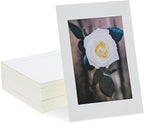 Juvale Picture Frames - 4x6 White Cardboard 50 Pack, Easel Back Tabletop - Paper Picture Frames for Crafts & DIY Decoration