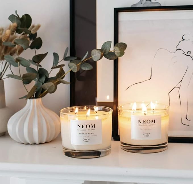 NEOM- Bedtime Hero Scented Candle, 3 Wick | Chamomile & Ylang Ylang | Essential Oil Aromatherapy Candle | Scent to Sleep