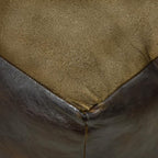 Square Shaped Goat Leather Handmade Eco-Friendly Chocolate Brown Pouf -Square Pouf, 21"x21"x12", Plain Solid Pouf, Goat Leather Pouf, Recycled Foam with Fibre Fill Stuffed Pouf, Leather Pouf PF12