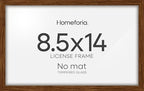 Homeforia 8.5x14 Marriage License Frame Brown, High End Dark Oak 8.5 x 14 Certificate Frames, 8.5by14 Walnut Wood Frame for Wall & Tabletop, 8.5 by 14 Wooden Frames, Tempered Glass, Wall Kit, Set of 1