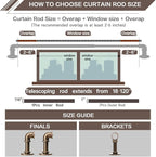 Industrial Curtain Rods 18 to 120 in,Blackout Curtain Rod,Adjustable Length,1 in Diameter Pipe,Wall or Ceiling Mounted,for Bedroom and Living Room (Coffee Gold 18” to 120”)