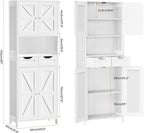 ANWBROAD 67” Bathroom Storage Cabinet Tall Storage Cabinet with Adjustable Shelves and Drawers Freestanding for Bathroom Kitchen Pantry Living Room Cabinet USBC002W