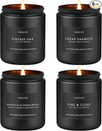 Scented Candles Set | Masculine Candle, Gifts for Men - Soy Candles for Home Scented - 4 Pack Aromatherapy Candle Gift - Scent of Vintage Oak/Cedar Oakmoss/Magnolia & Sandalwood/Pine & Clove