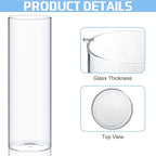 24 Pcs Glass Cylinder Vases Clear Flowers Vase Decorative Floating Candles Holders Table Centerpieces for Wedding Party Event Home Office Decor (Clear,3.4'' X 6'', 3.4'' X 8'', 3.4'' X 10'')