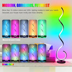 LENIVER RGB Spiral Floor Lamp, Smart RGB Corner Floor Lamp with Remote APP Control, Modern Color Changing Corner Lamp Dimmable Floor Lamp for Living Room, Bedroom, Gaming Room