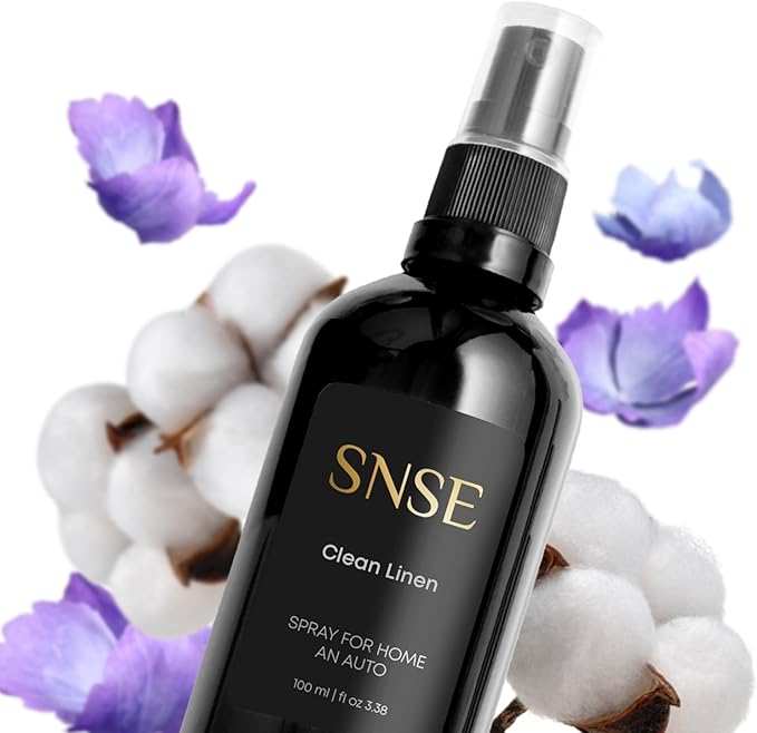 SNSE Clean Linen Spray for Home and Auto | 3.38 oz | Scent Spray for Home, Textiles, Linens, Auto