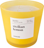 Hidden Label Large Scented Candle, Sicilian Lemon, 30oz 3 Wick Huge Candle, Serene Collection Slow Burn Natural Soy Candles for Home Scented