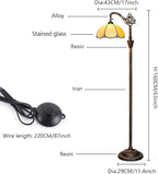 Tiffany Floor Lamp with Angle Adjustable Stained Glass Lampshade Rustic Style Gooseneck Reading Floor Light Tiffany Style Standing Corner Light 63 inches for Home Living Room Bedroom