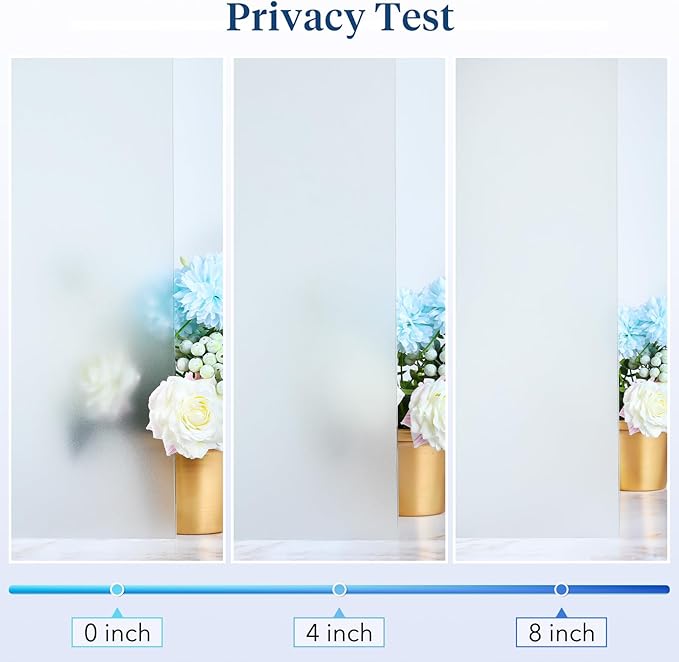 Haton Window Privacy Film Frosted Glass for Bathroom, Static Cling UV Sun Blocking Window Clings, Opaque Decorative Coverings Removable Sticker Heat Control Tint for Home Door, Pure 23.6" x 78.7"