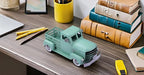 Metal Truck Decor,Farmhouse Truck Decor,Decorative Tabletop Storage & Pick-up Metal Truck Planter,12.5" x 5.75" x 6.25" inches (Green)