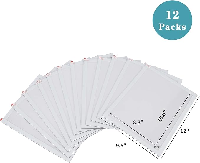 CRUGLA 12 Packs 8.5x11 Magnetic Picture Frames for Refrigerator Locker, 8.5 by 11 Photo Certificate Document Frame Bulk, Peel and Stick Kids Artwork Holders for Fridge Dishwasher Whiteboard