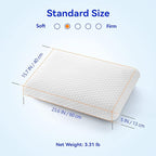 inight Memory Foam Pillows, Foam Pillows for Sleeping, Soft Tex Pillow Memory Foam, Bed Pillows for Back Sleepers & Side Sleepers Pillows- 1 Pack Standard Size, Oeko-TEX & CertiPUR-US Certified