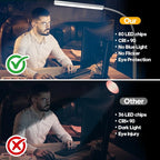 LED Desk Lamp with Clamp, Eye-Protection Clip on Desk Lamp, 5 Modes 10 Brightness Adjustment, 360°Flexible Gooseneck Lamp for Home Office, Lamps with USB Adapter，White