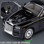 1/24 Diecast Car Model Rolls-Royce Phantom Toy Car, Alloy Collectible Phantom Replica Pull Back Model Car Vehicles with Sound and Light for Kids Boys Girls Birthday Gift