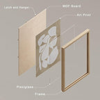 SIGNWIN Framed Tropical Mid-Century Wall Art, Set of 4 Modern Hawaiian Geometric Print Wall Decor Prints, Nature Wilderness Wall Décor for Living Room, Bedroom - 11"x14"Natural