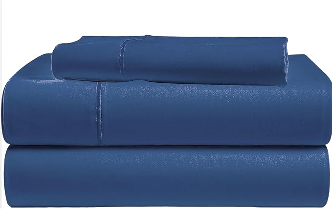 Tencel Sheets 3 Piece for Twin XL Bed - 100% Eucalyptus Lyocell Twin XL Sheets Set - Soft, Cooling & Breathable for Hot Sleepers - 16” Deep Pockets Hotel Quality Bedding Set - Navy