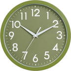 Wall Clock Analog 10 Inch Simple Silent Non Ticking Battery Operated Modern Decorative for Kitchen Office Bedroom Bathroom Living Room(Olive Green)