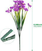30 Bundles Artificial Flowers Outdoor UV Resistant Fake Flowers No Fade Faux Plastic Plants Garden Porch Window Box Decorating(Purple)