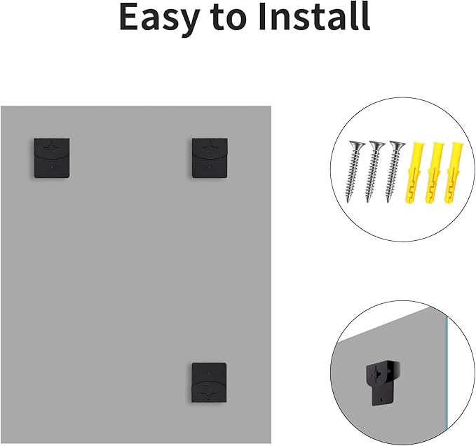 Frameless Mirror 16"x20", Rectangle Bathroom Mirror, Shatterproof Vanity Mirrors Polished Edge, Unframed Mirrors for Wall Hangs Horizontally or Vertically for Home Gym Bedroom Living Room