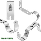 Frienda 6 Pcs Curtain Rod Brackets Adjustable Holder Wall for 1 Inch Diameter Curtain Rod General Bracket Hooks with Screws (Silver)