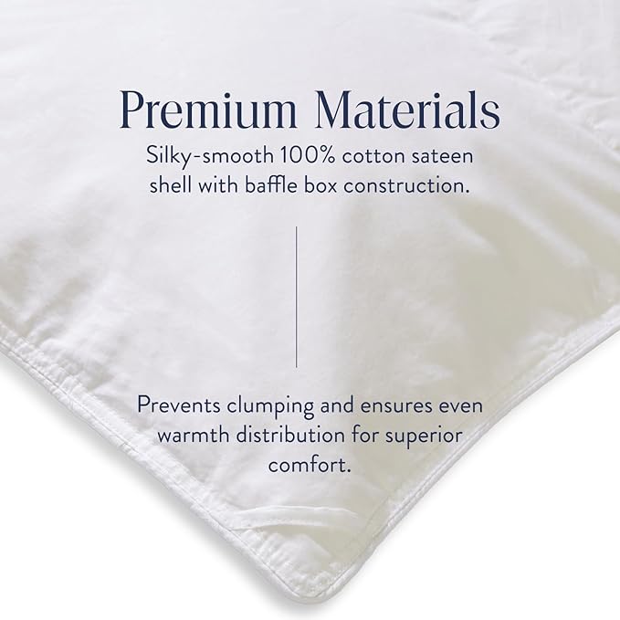 Brooklinen Ultra Warm Luxury Down Comforter, 100% Natural Canadian Duck Down Duvet Insert - 750 Fill Power, Baffle Box Construction, 100% Cotton Shell, King/Cali King Size Comforter