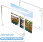 5 Pack Acrylic Photo Frames 3.5x5 Double Side Magnets Picture Frame, Magnetic Picture Frames for 3x4, 3.5x4.5 photos, 3x5 Picture Frame 10 + 10MM Thickness